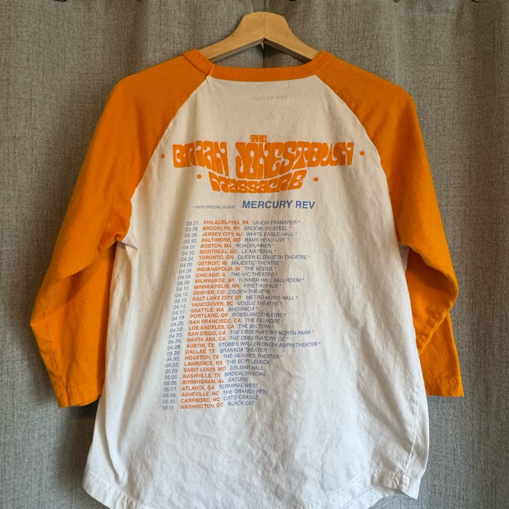 Orange and White Short Sleeve Tee BRIAN JONESTOWN MASSACRE / small - Picture 2 of 4